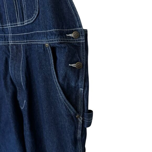 Gravel Gear Mens Size 38x32 Blue Denim Bib Overalls Carpenter Workwear Cotton - Picture 8 of 16